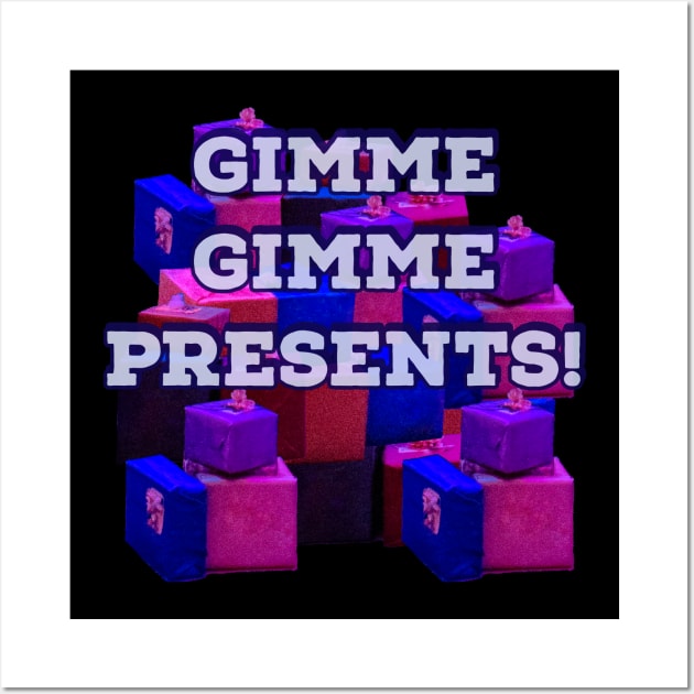 Gimme Gimme Presents Light Blue Wall Art by wildjellybeans